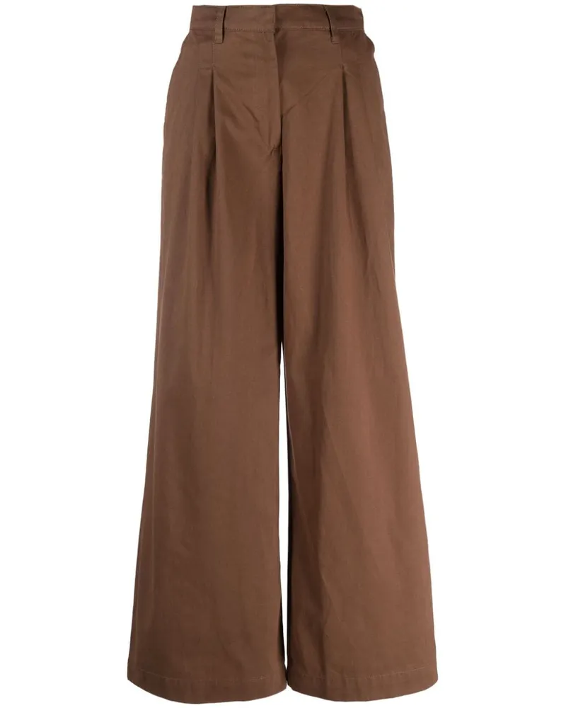 Pinko Hose mit weitem Bein - Braun Braun