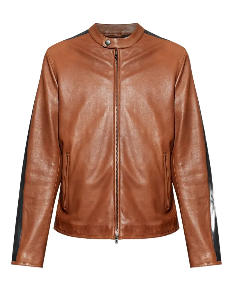 Diesel Jacke mit Ledereinsätzen - Braun Braun