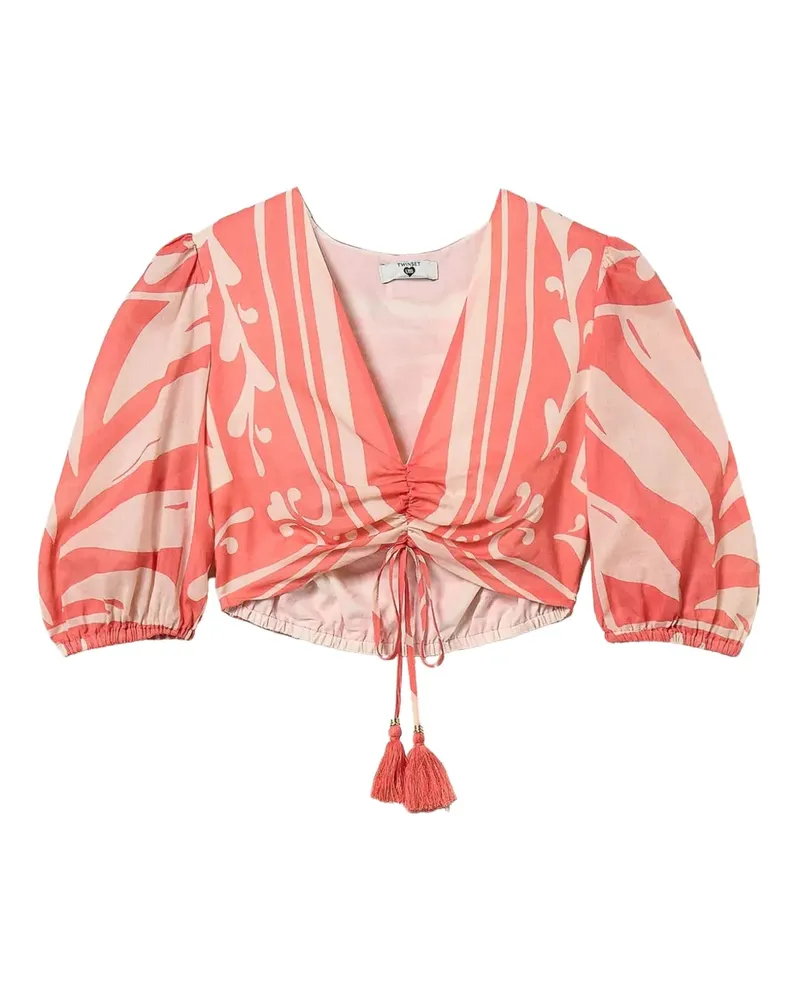Twin-Set Oberteil mit Puffärmeln - Orange Orange