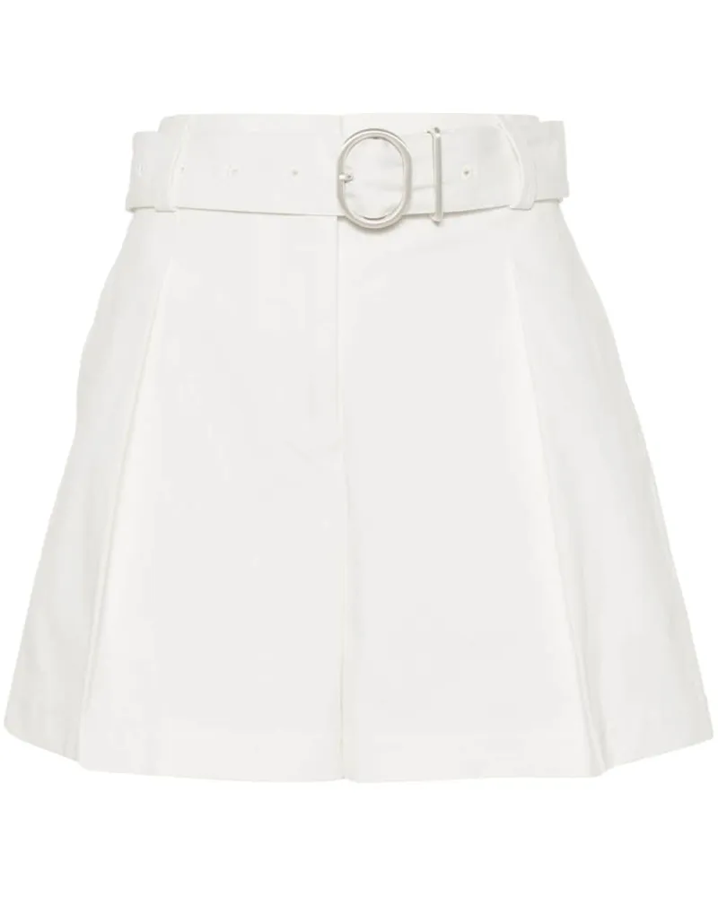 Jil Sander Bundfaltenshorts mit Gürtel - Weiß Weiß