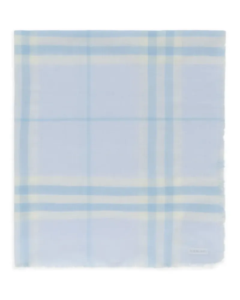 Burberry wide Check wool scarf - Blau Blau