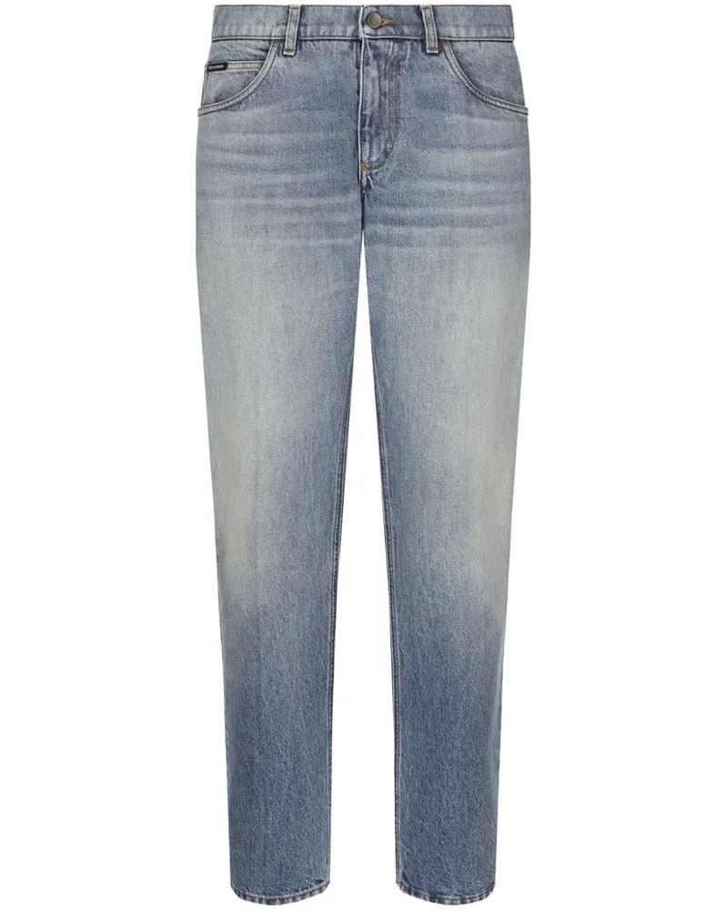 Dolce & Gabbana Gerade Jeans mit Stone-Wash-Effekt - Blau Blau