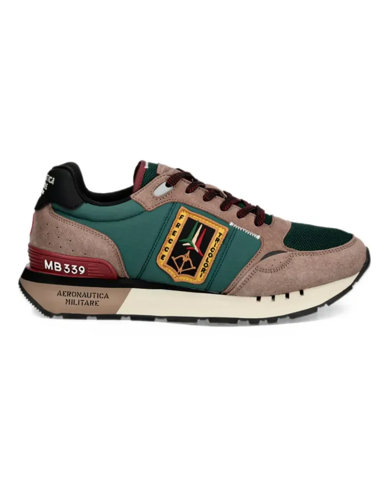 Aeronautica Militare Tricolor Arrows patch-detail panelled sneakers - Grün Grün