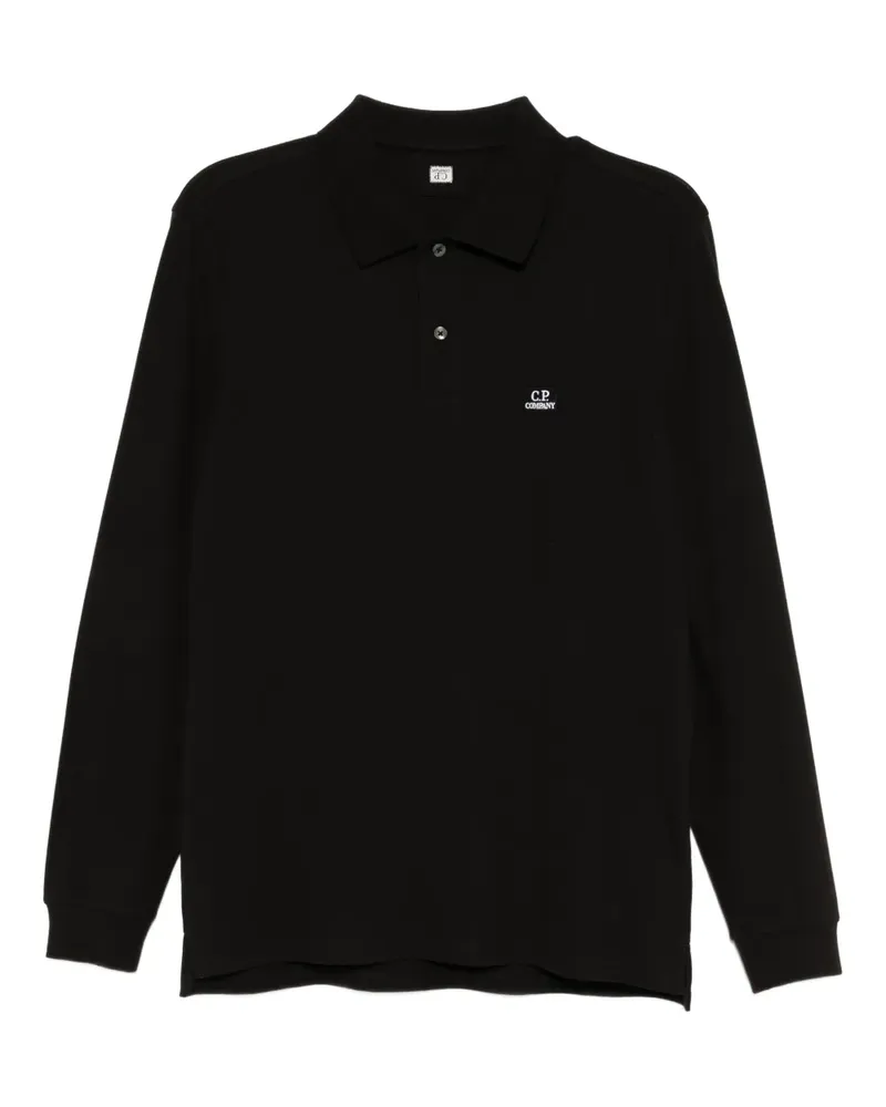 C.P. Company Poloshirt mit Logo-Patch - Schwarz Schwarz