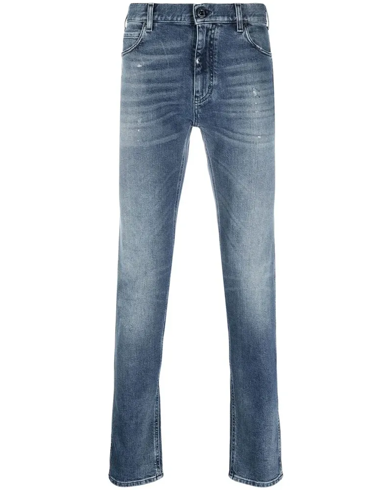 Emporio Armani Schmale Jeans mit Stone-Wash-Effekt - Blau Blau