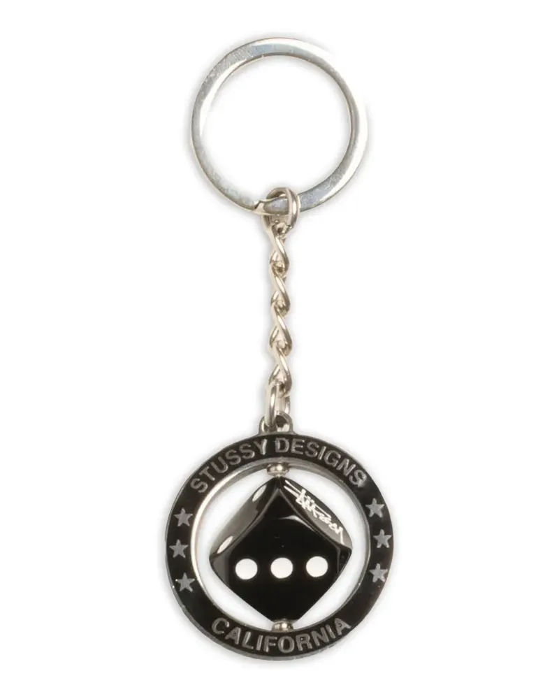 Stüssy Schlüsselanhänger mit beweglichem Würfel - Silber Silber