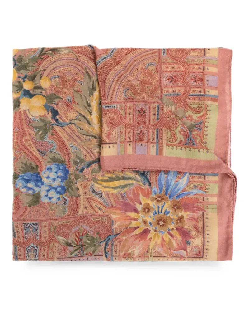 Etro Schal mit Blumenprint - Rosa Rosa