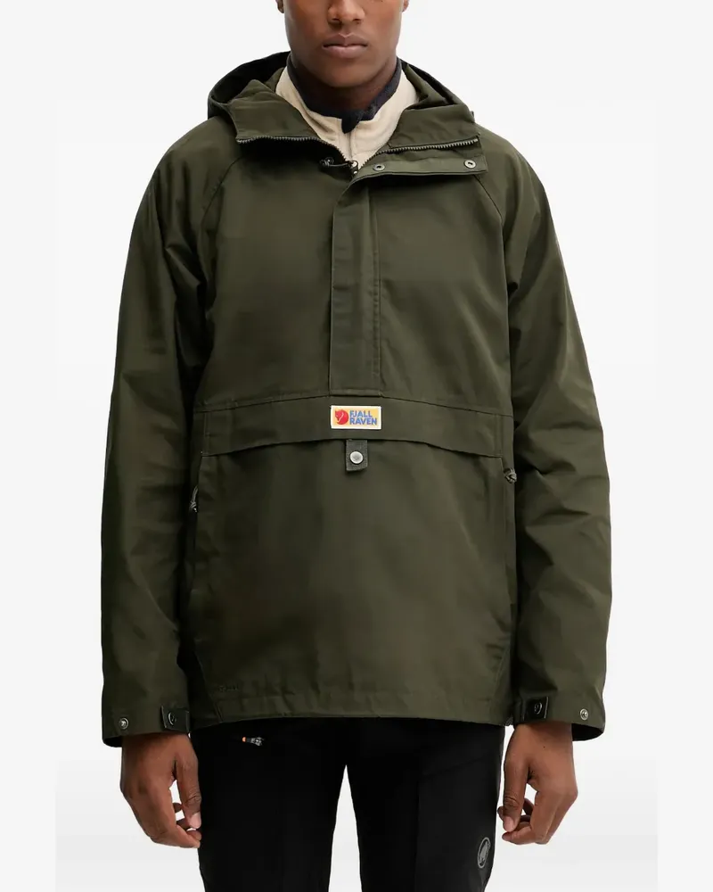 Fjäll Räven logo-patch hooded jacket - Grün Grün