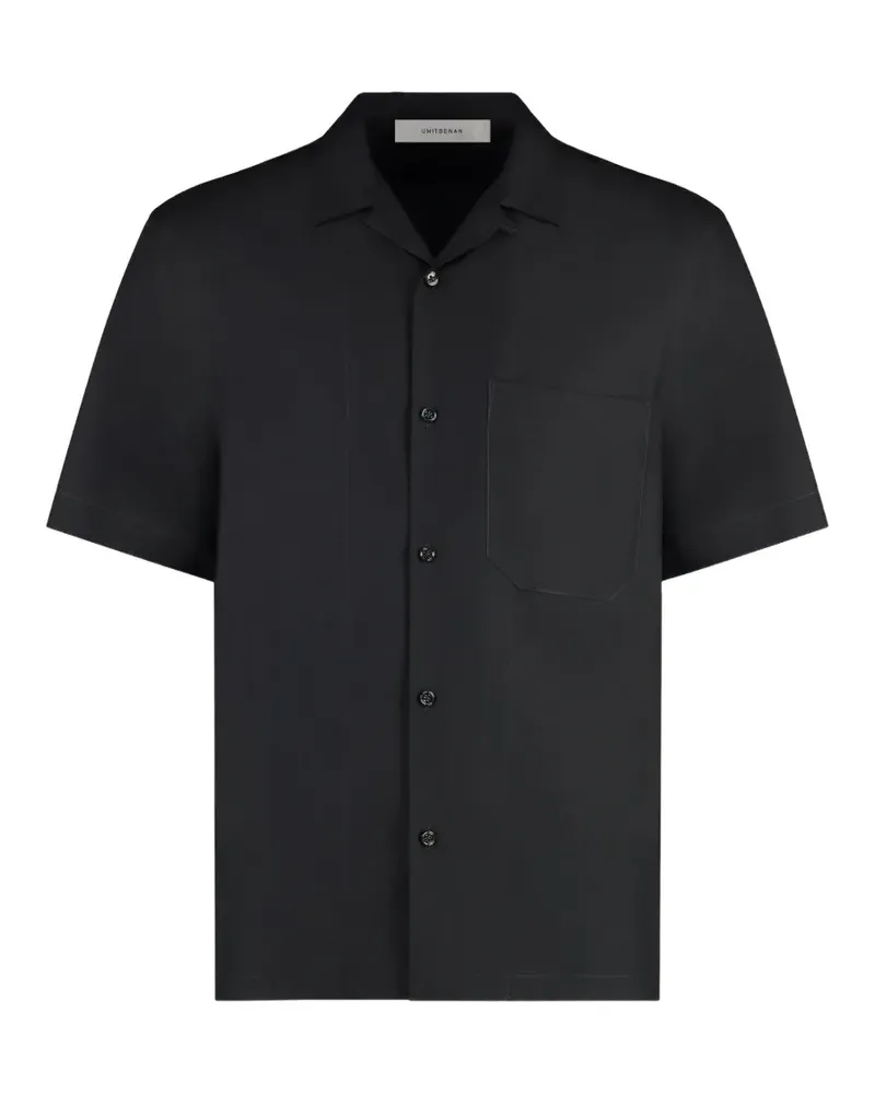 Umit Benan Havana short-sleeve pocket-detail silk shirt - Schwarz Schwarz