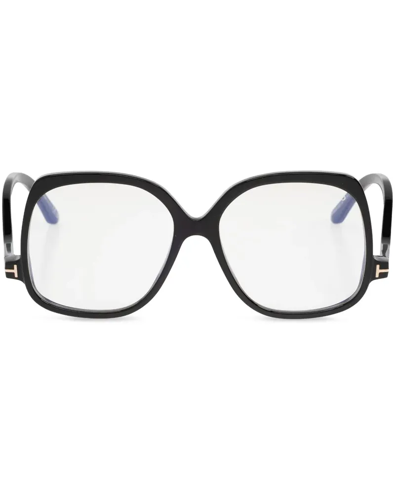 Tom Ford Eckige Sonnenbrille im Oversized-Look - Schwarz Schwarz
