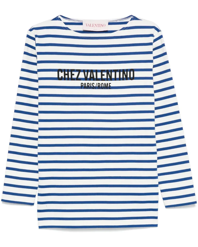 Valentino Garavani Gestreiftes T-Shirt - Blau Blau