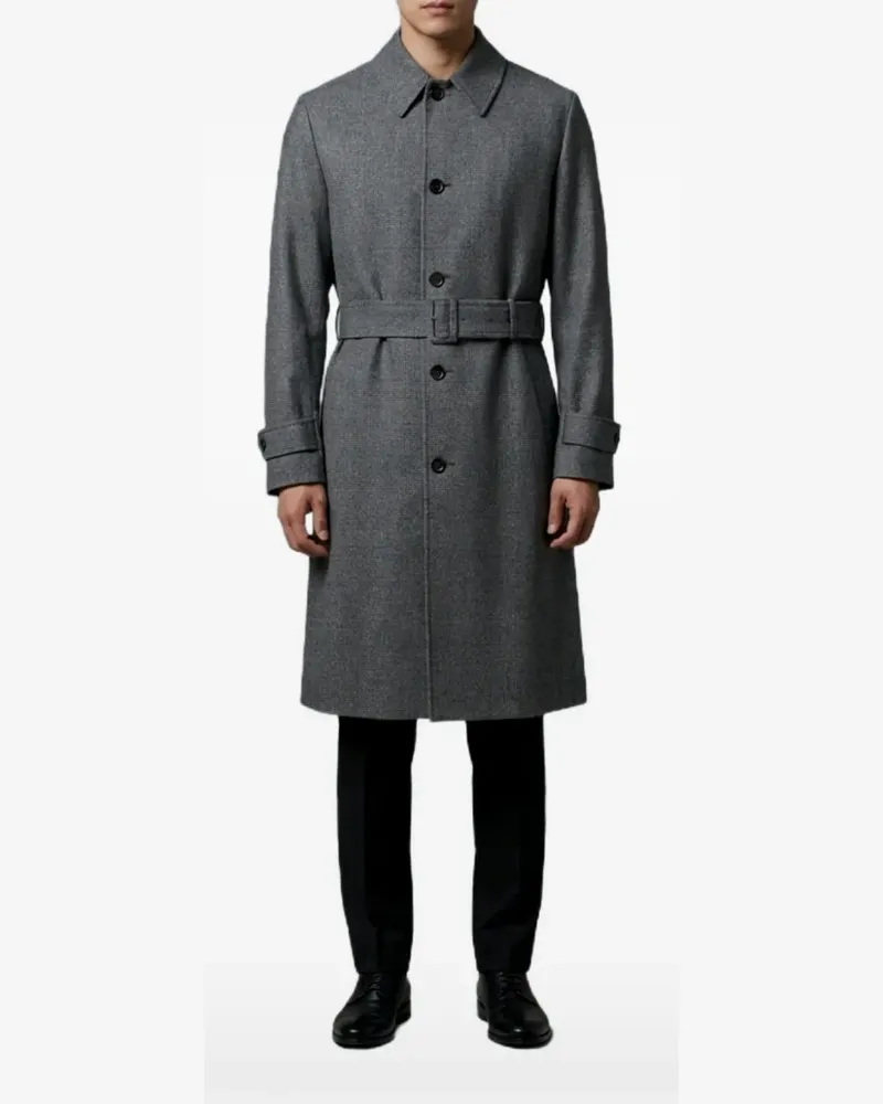 LARDINI Prince of Wales check belted coat - Grau Grau