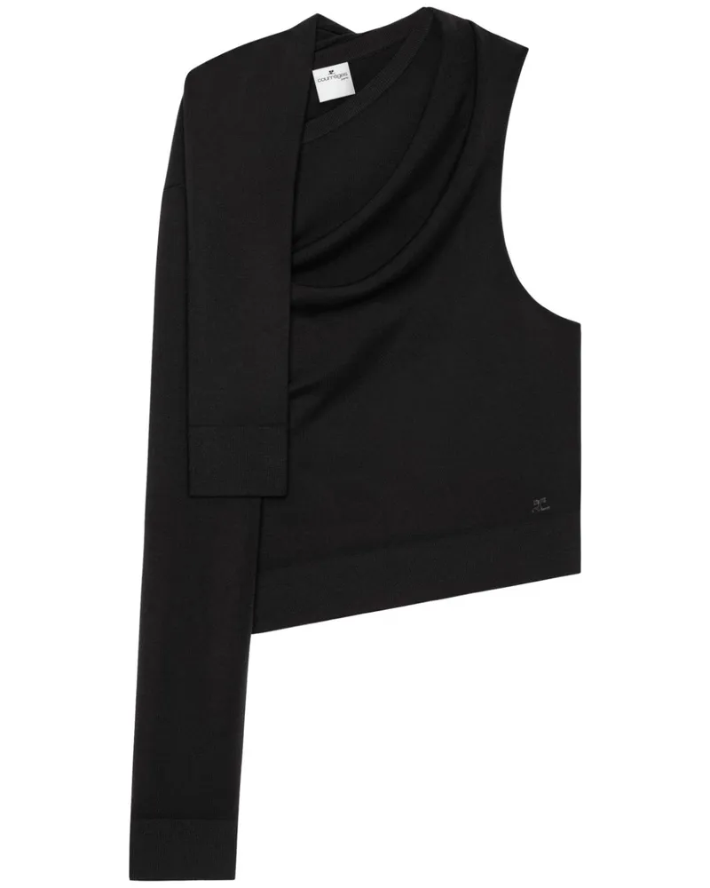 Courrèges Schulterfreies Strickoberteil - Schwarz Schwarz