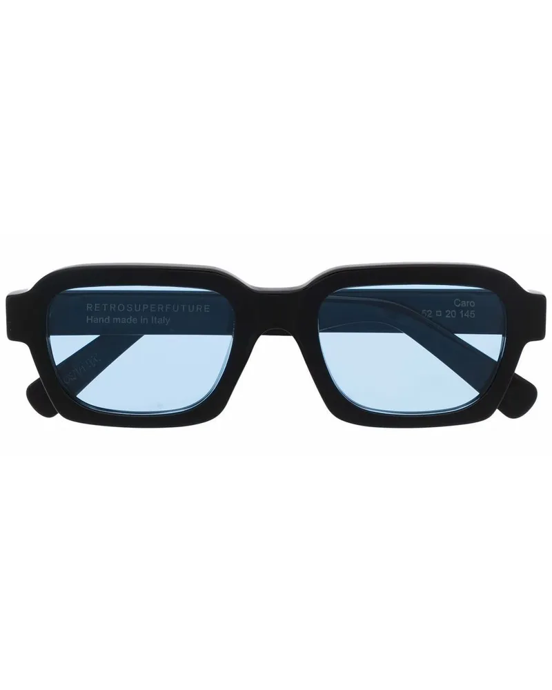 RETROSUPERFUTURE Eckige Caro Sonnenbrille - Schwarz Schwarz