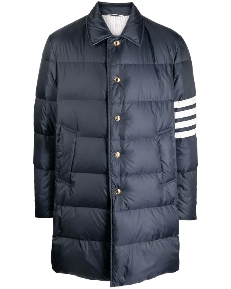 Thom Browne Gestreifter Daunenmantel - Blau Blau