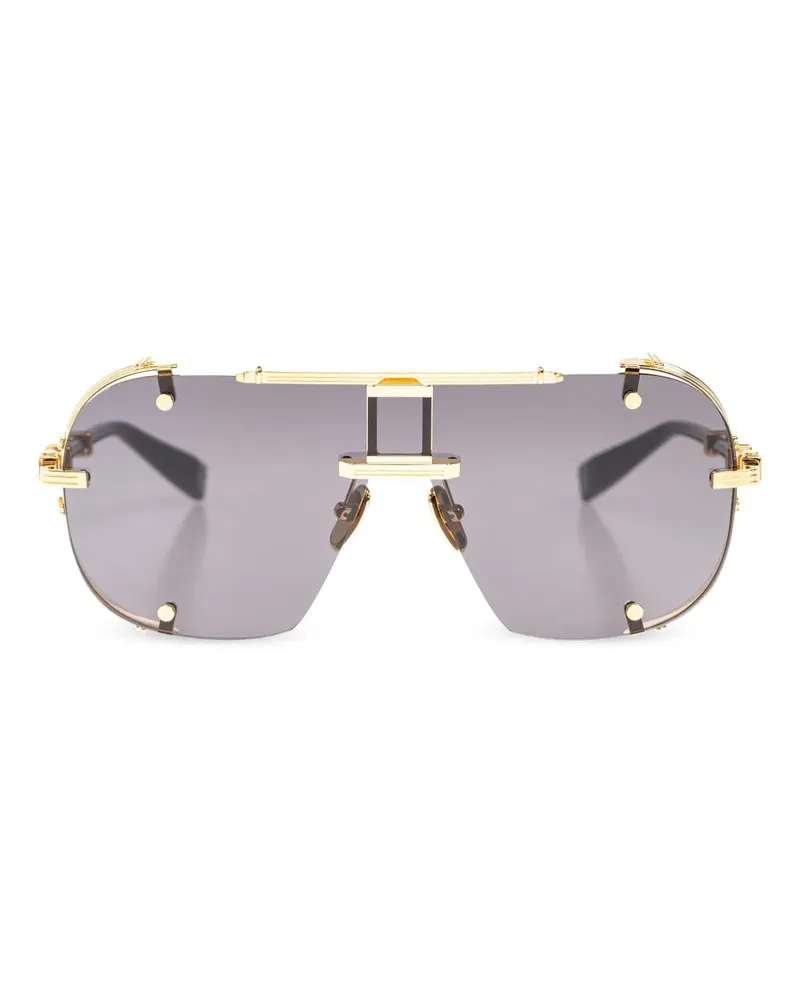 Balmain Sonnenbrille mit Logo-Gravur - Gold Gold