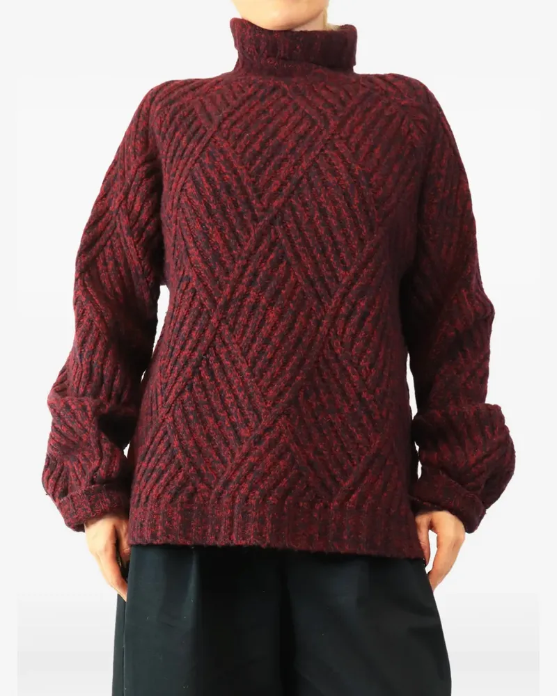 Victoria Beckham Grob gestrickter Rollkragenpullover - Rot Rot