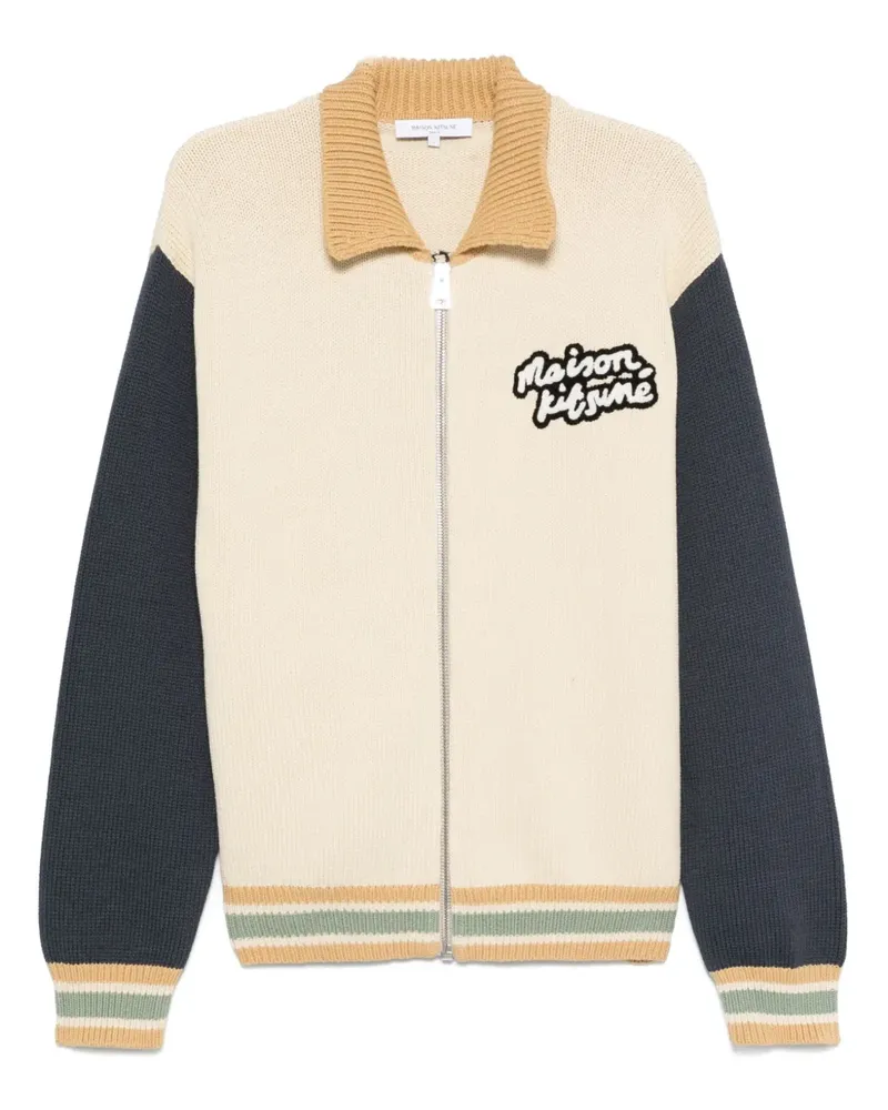 Kitsuné Cardigan im College-Look - Nude Nude