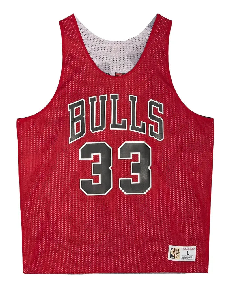 Mitchell & Ness x NBA Chicago Bulls Scottie Pippen wendbares Tanktop aus Mesh - Rot Rot