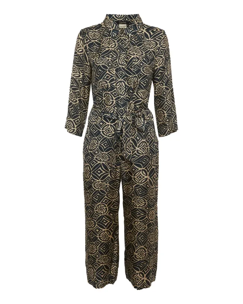 Max Mara geometric-print satin jumpsuit - Blau Blau