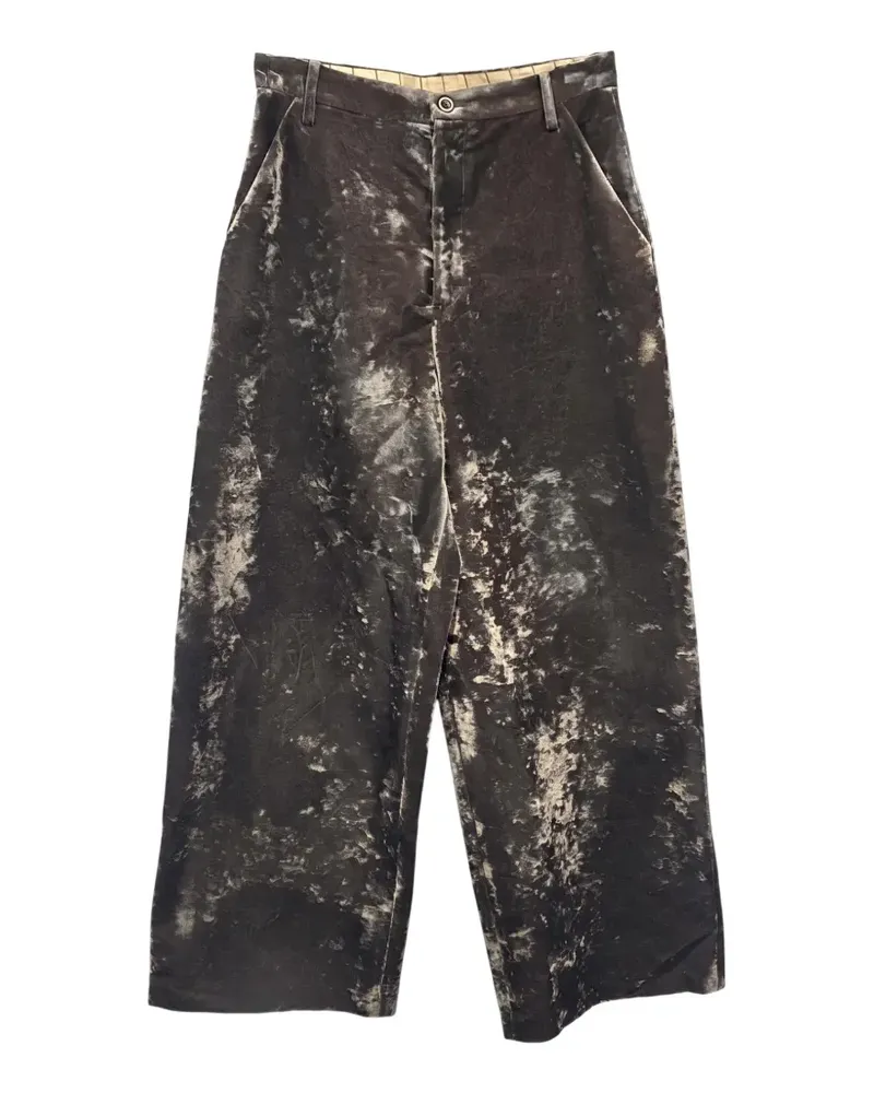 Uma Wang Gerade Hose in Samtoptik - Grün Grün