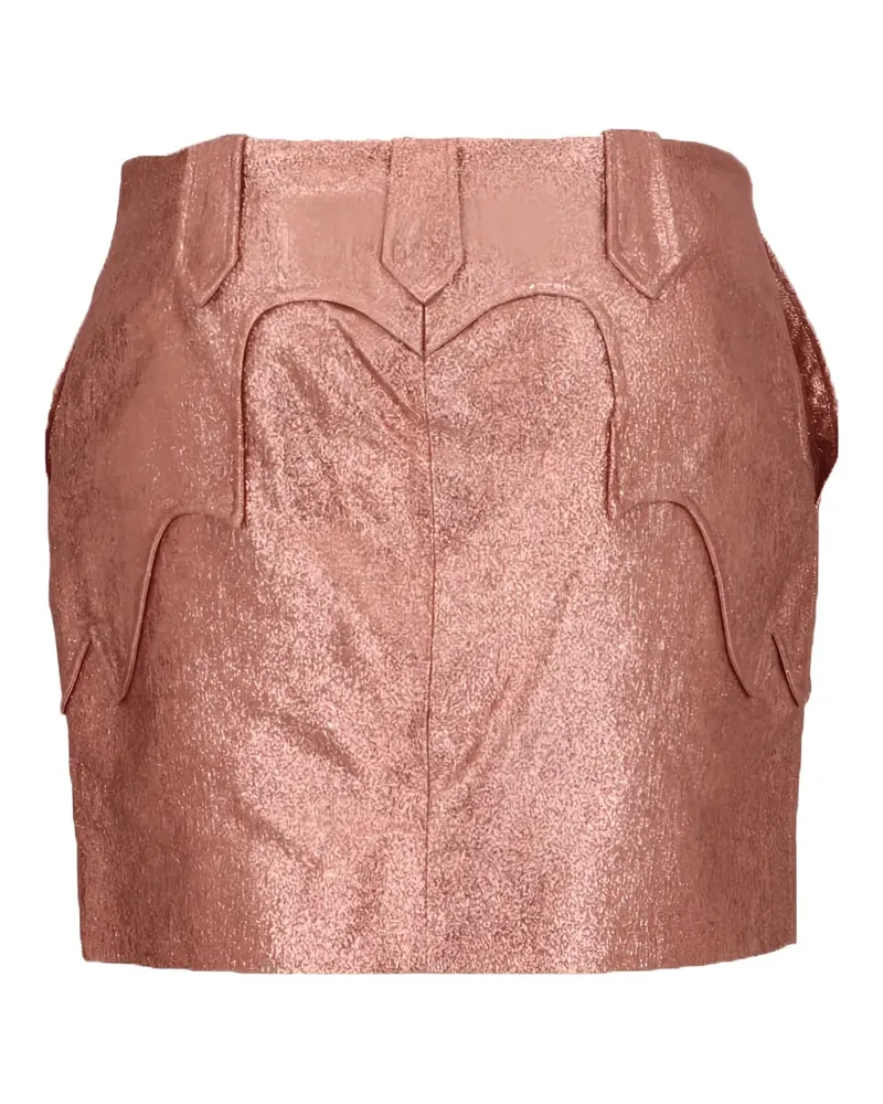 Tom Ford Minirock im Western-Look mit Metallic-Effekt - Orange Orange