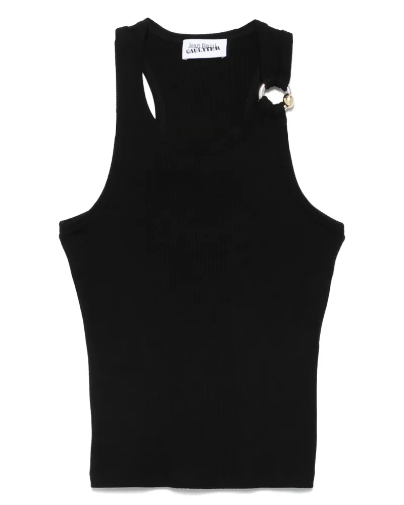 Jean Paul Gaultier Geripptes Top - Schwarz Schwarz