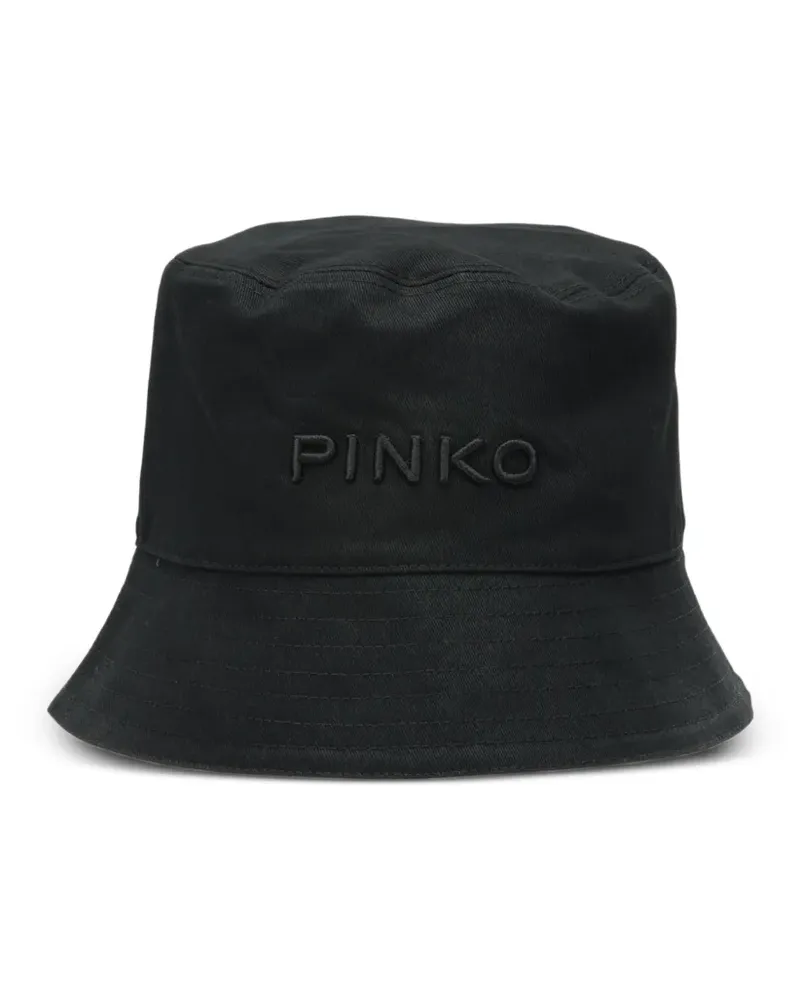 Pinko Fischerhut mit Logo-Stickerei - Schwarz Schwarz