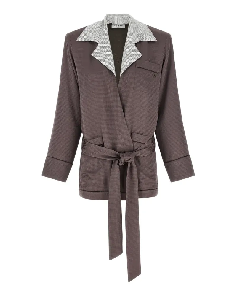 ATTICO houndstooth striped blazer - Braun Braun