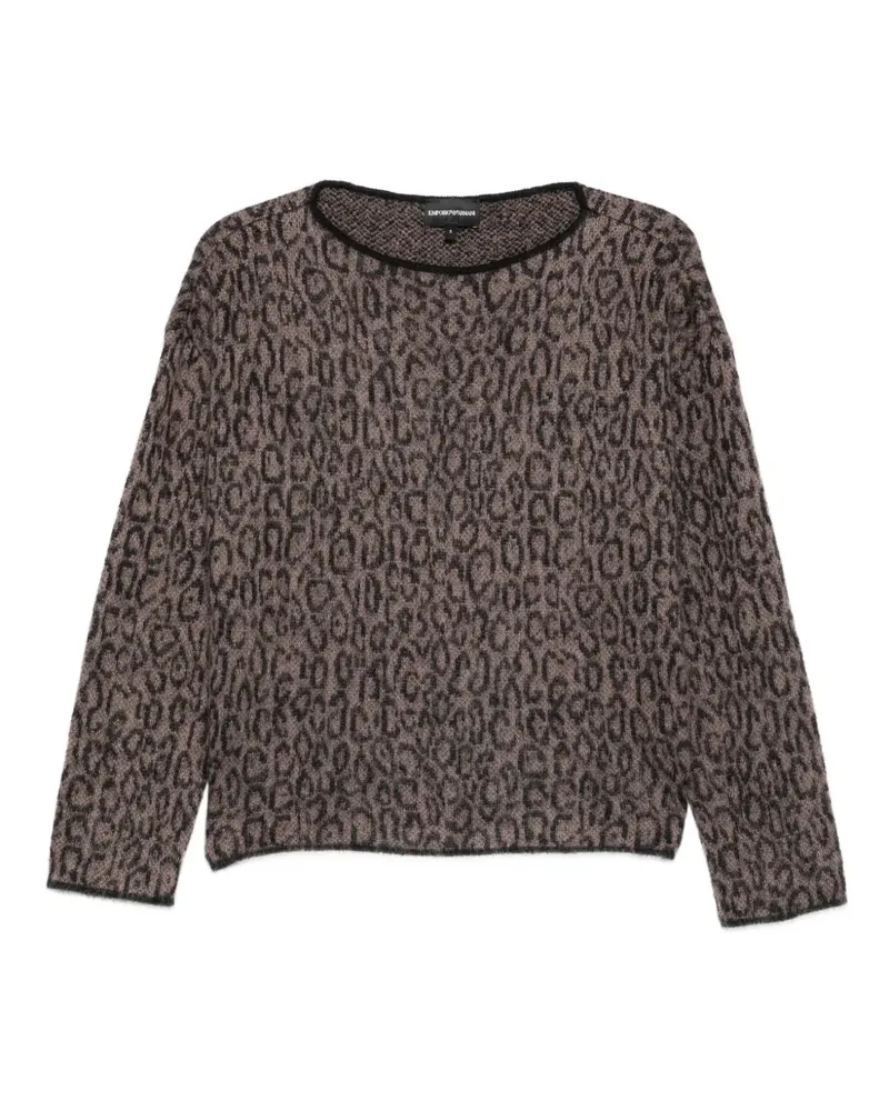 Emporio Armani Pullover mit Leoparden-Print - Braun Braun