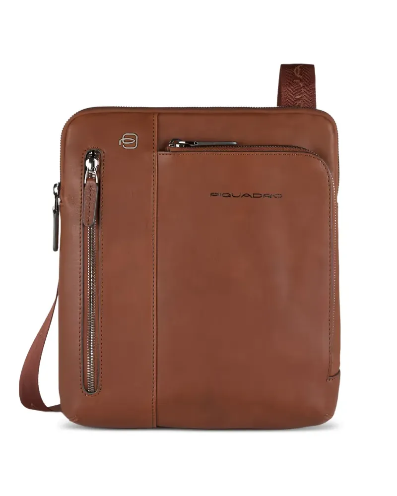 Piquadro zip pocket crossbody bag - Braun Braun