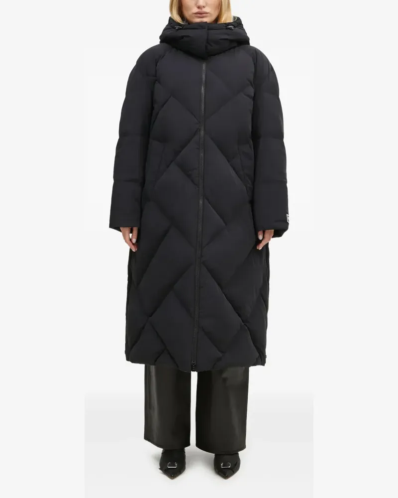 Kenzo Langer Weave Daunenmantel - Schwarz Schwarz