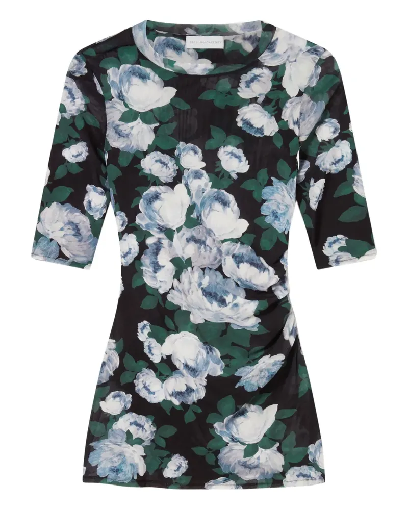 Stella McCartney Top mit Blumen-Print - Schwarz Schwarz