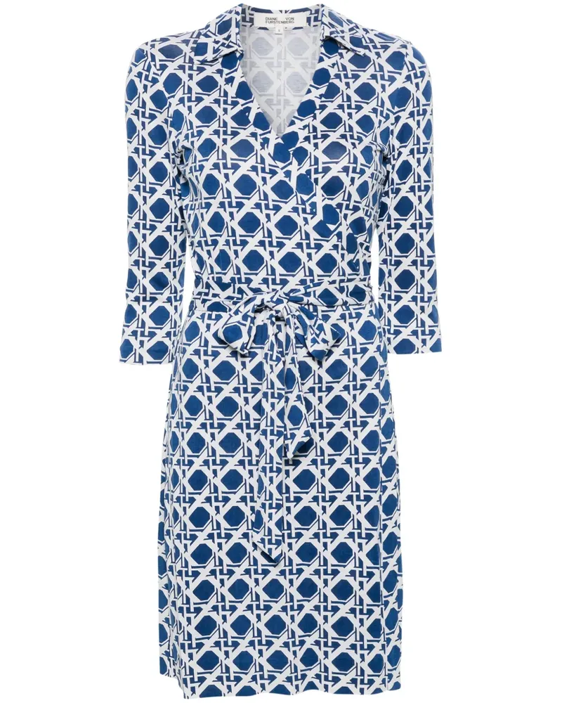 Diane von Furstenberg Jenna Wickelkleid aus Seide - Blau Blau