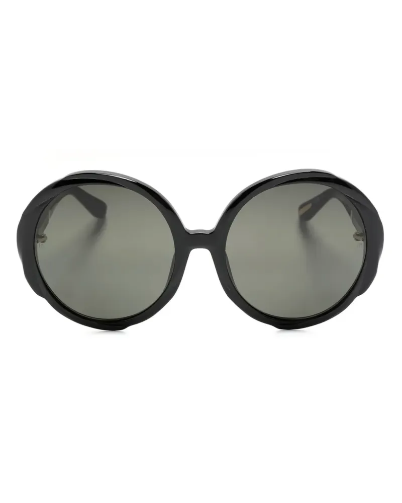 Linda Farrow Sonnenbrille mit Oversized-Gestell - Schwarz Schwarz