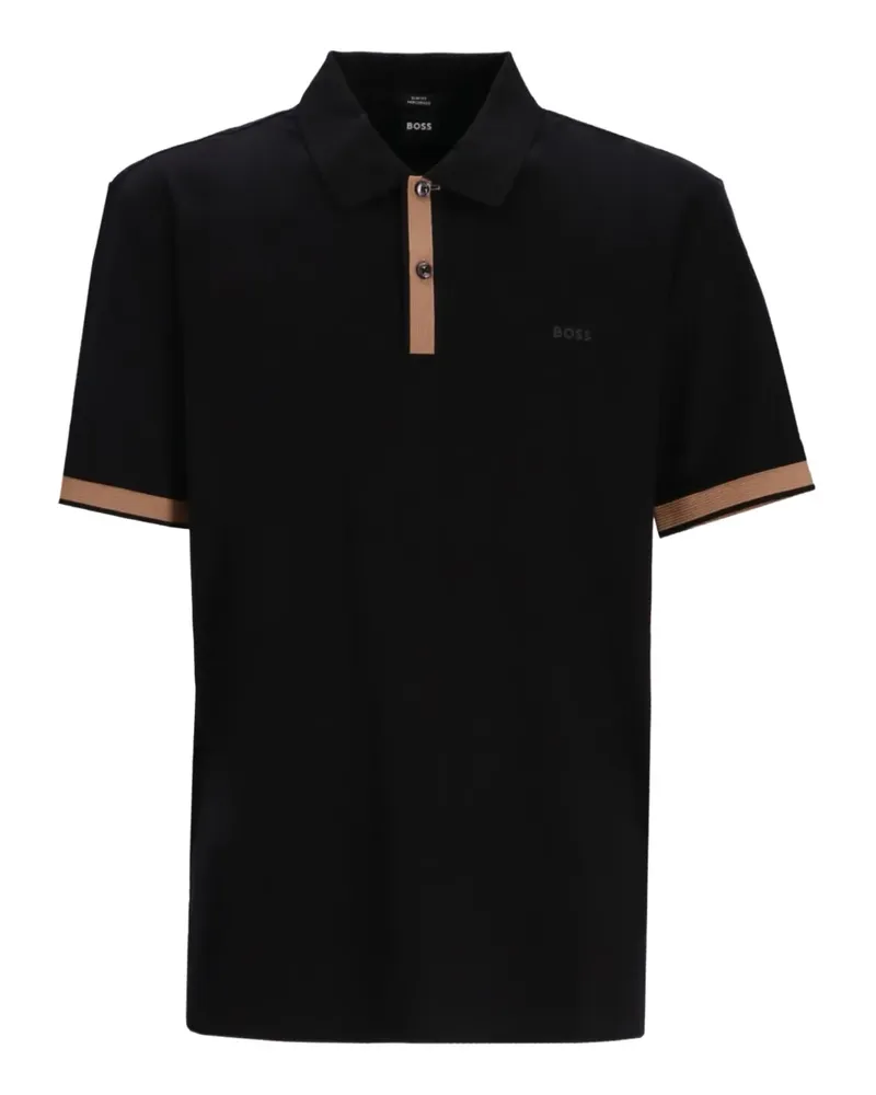HUGO BOSS Poloshirt mit Kontrastdetails - Schwarz Schwarz