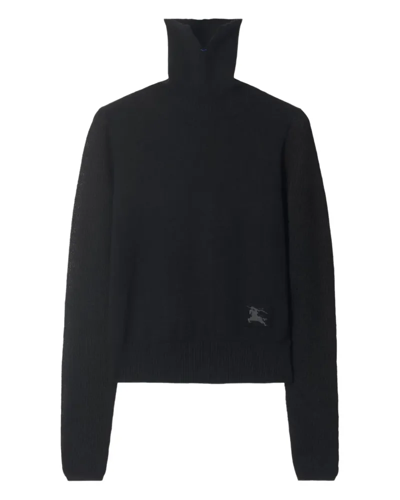 Burberry Rollkragenpullover mit Logo - Schwarz Schwarz