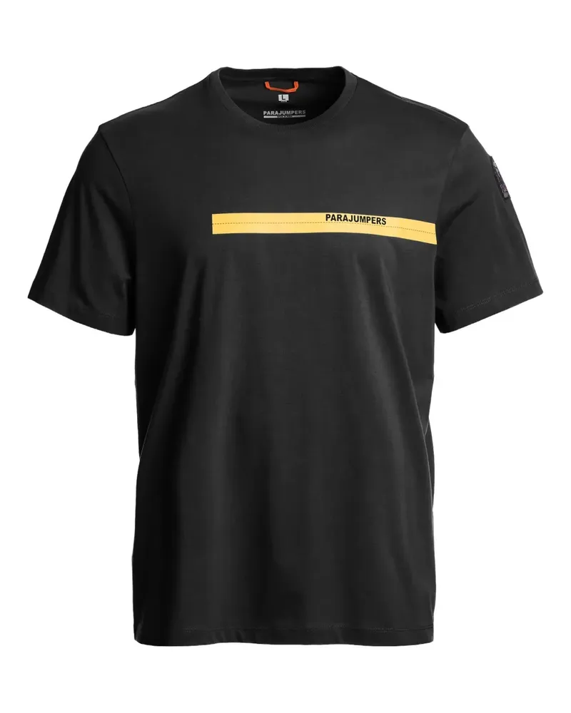 Parajumpers Tape T-Shirt mit Logo-Streifen - Schwarz Schwarz
