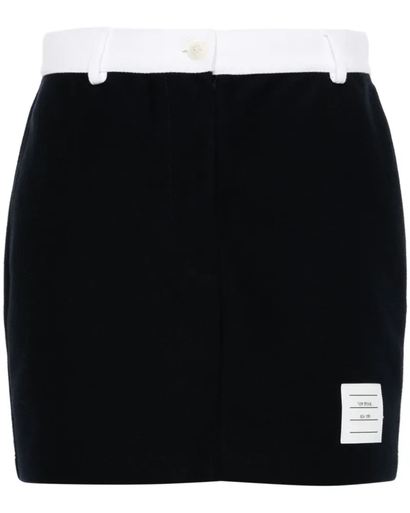 Thom Browne Minirock mit Logo-Patch - Blau Blau