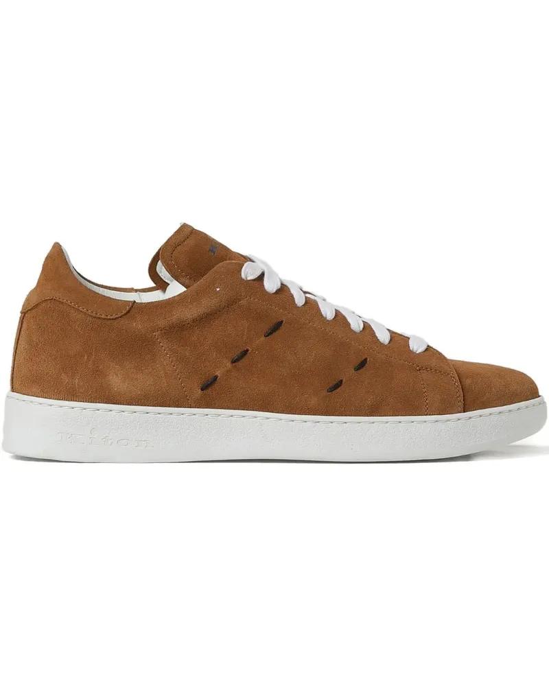 Kiton Sneakers mit Ziernähten - Braun Braun
