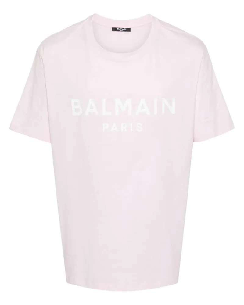 Balmain T-Shirt mit Logo-Print - Rosa Rosa