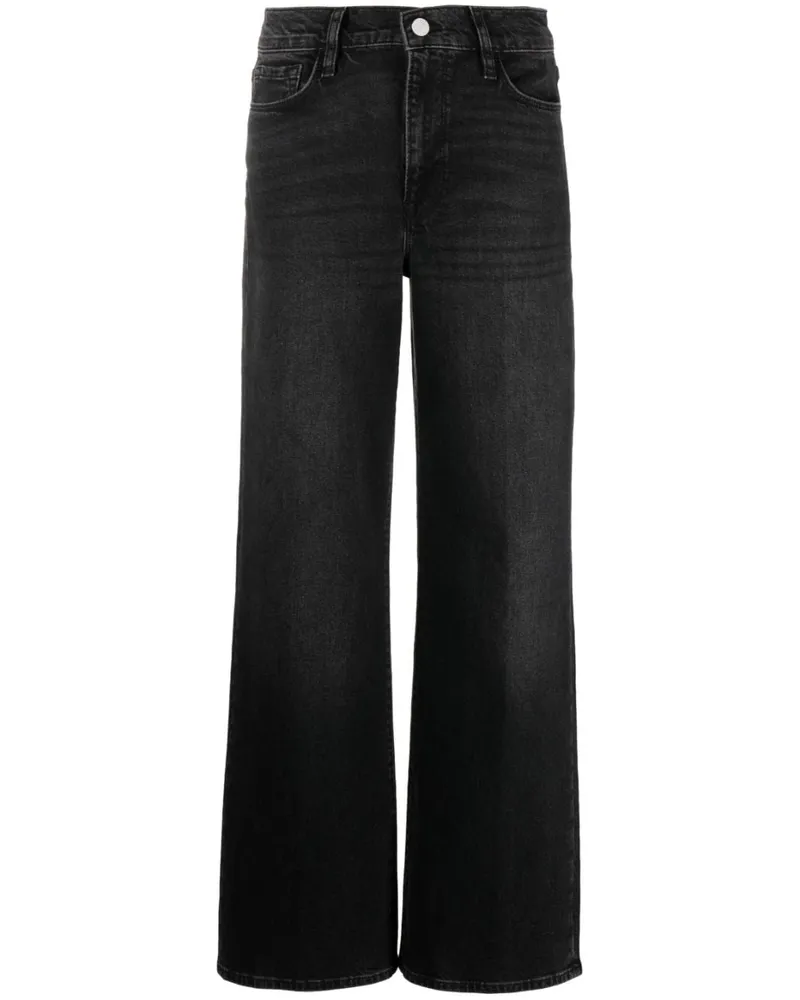 Frame Denim Le Slim Palazzo Jeans Schwarz