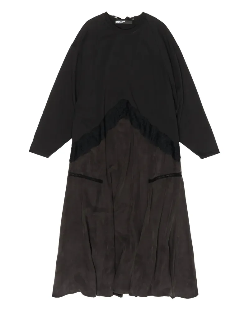 BIMBA Y LOLA Maxikleid mit Spitzenbesatz - Schwarz Schwarz