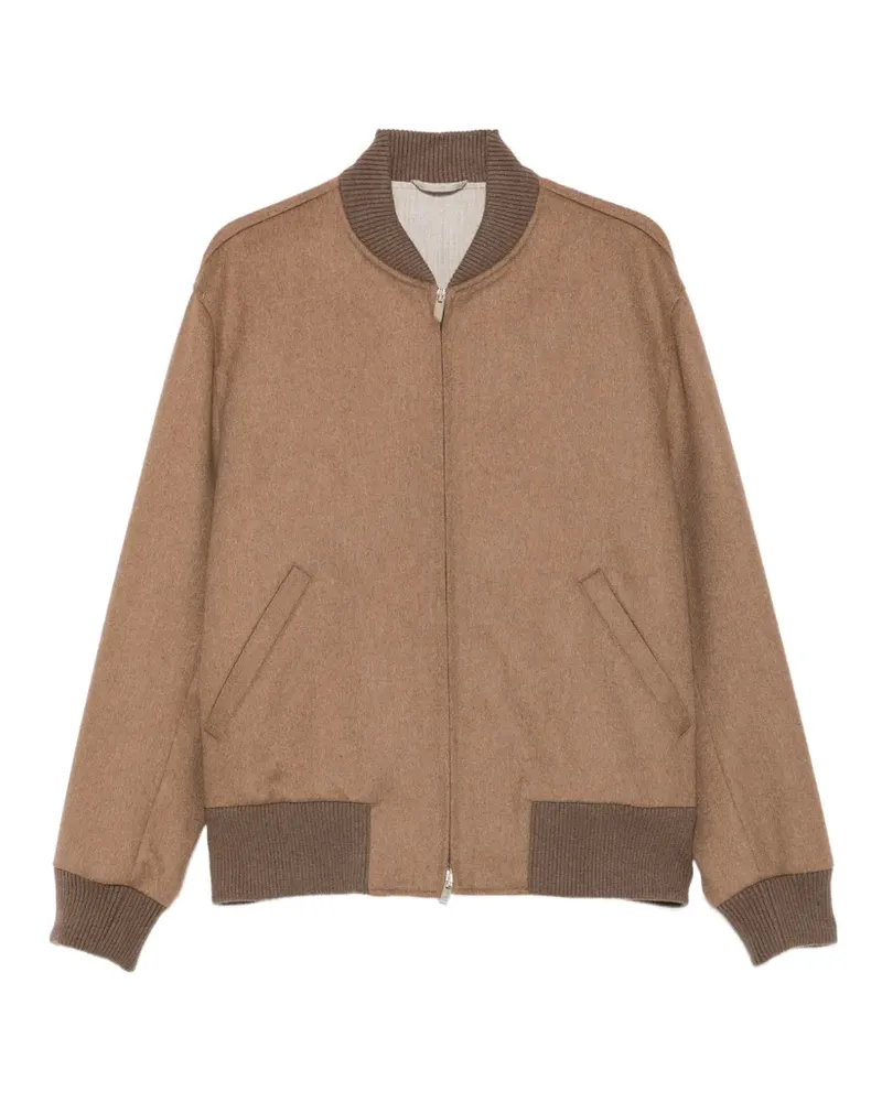 LARDINI zip-up bomber jacket - Braun Braun