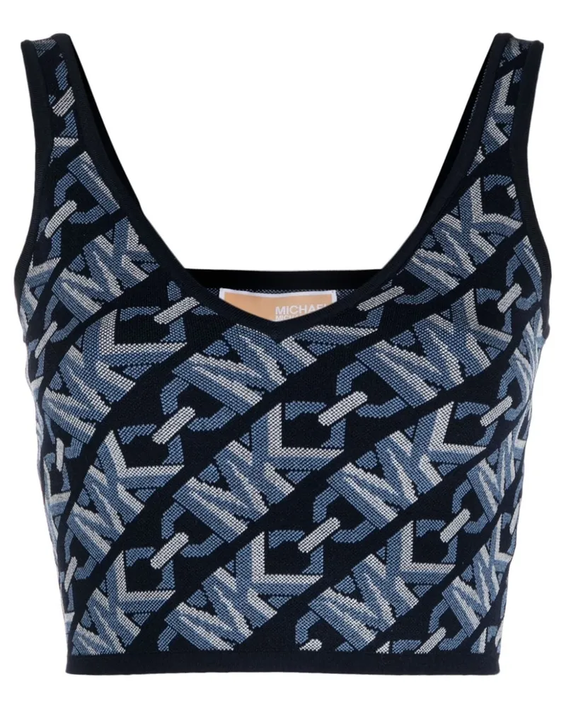 Michael Kors Top aus Monogramm-Jacquard - Blau Blau