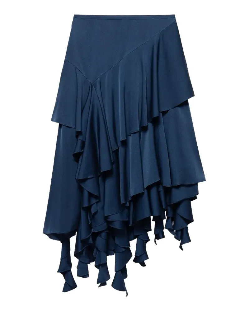 Shanghai Tang asymmetric tiered skirt - Blau Blau