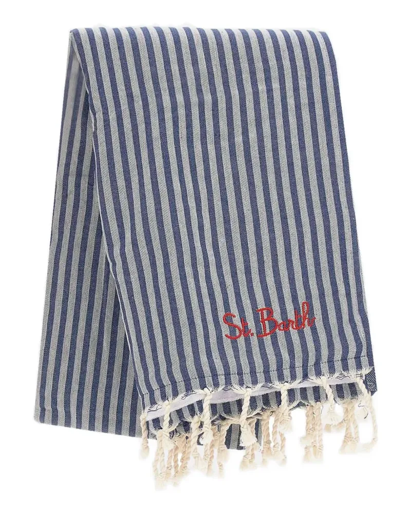 MC2 Saint Barth Gestreiftes Fouta Strandtuch - Blau Blau