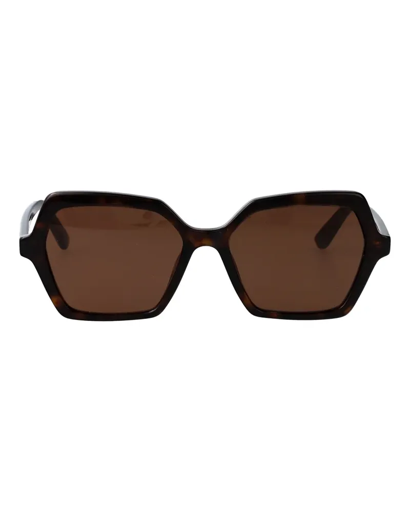 Alexander McQueen AM0537S Sonnenbrille mit geometrischen Gestell - Braun Braun