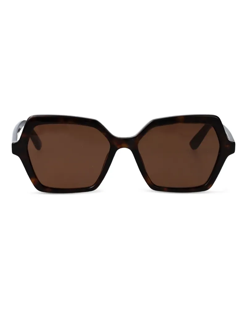 Alexander McQueen AM0537S Sonnenbrille mit geometrischen Gestell - Braun Braun