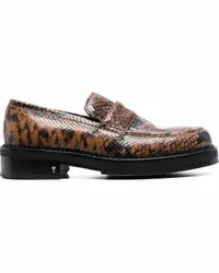 AMI Paris Loafer mit Schlangenmuster Braun